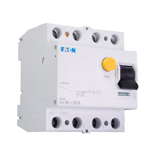 Eaton aardlekschakelaar 40A 300mA type A 3-fase (4P) (274051)