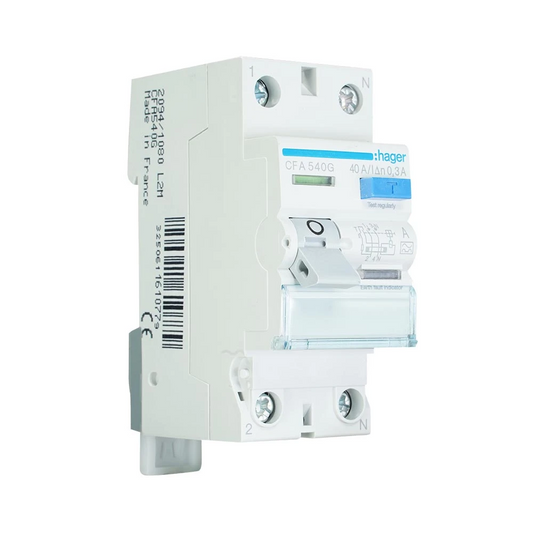 Hager aardlekschakelaar 2-polig 40A 300mA type A (CFA540G)