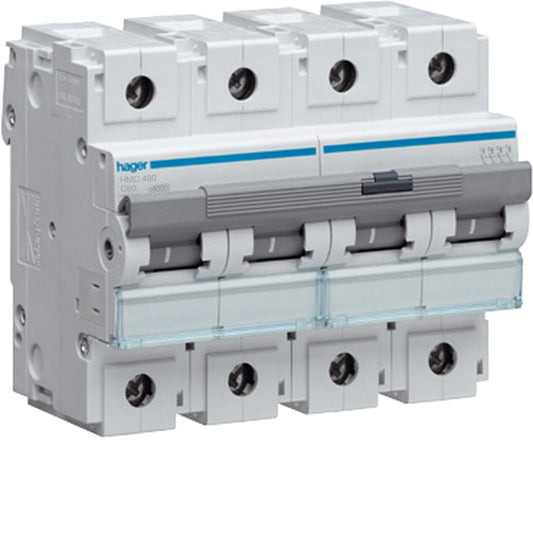 Hager HMC480 HAGER INST.AUTOM.4P 80A C15KA