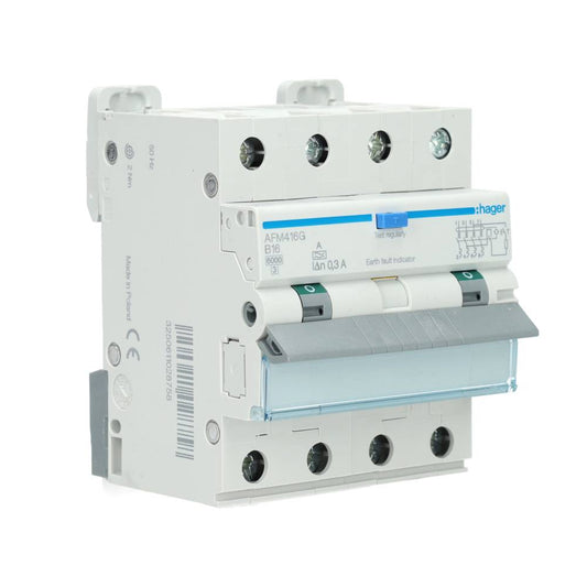 Hager aardlekautomaat B16 300mA 3-fase (4P) 6kA (AFM416G)